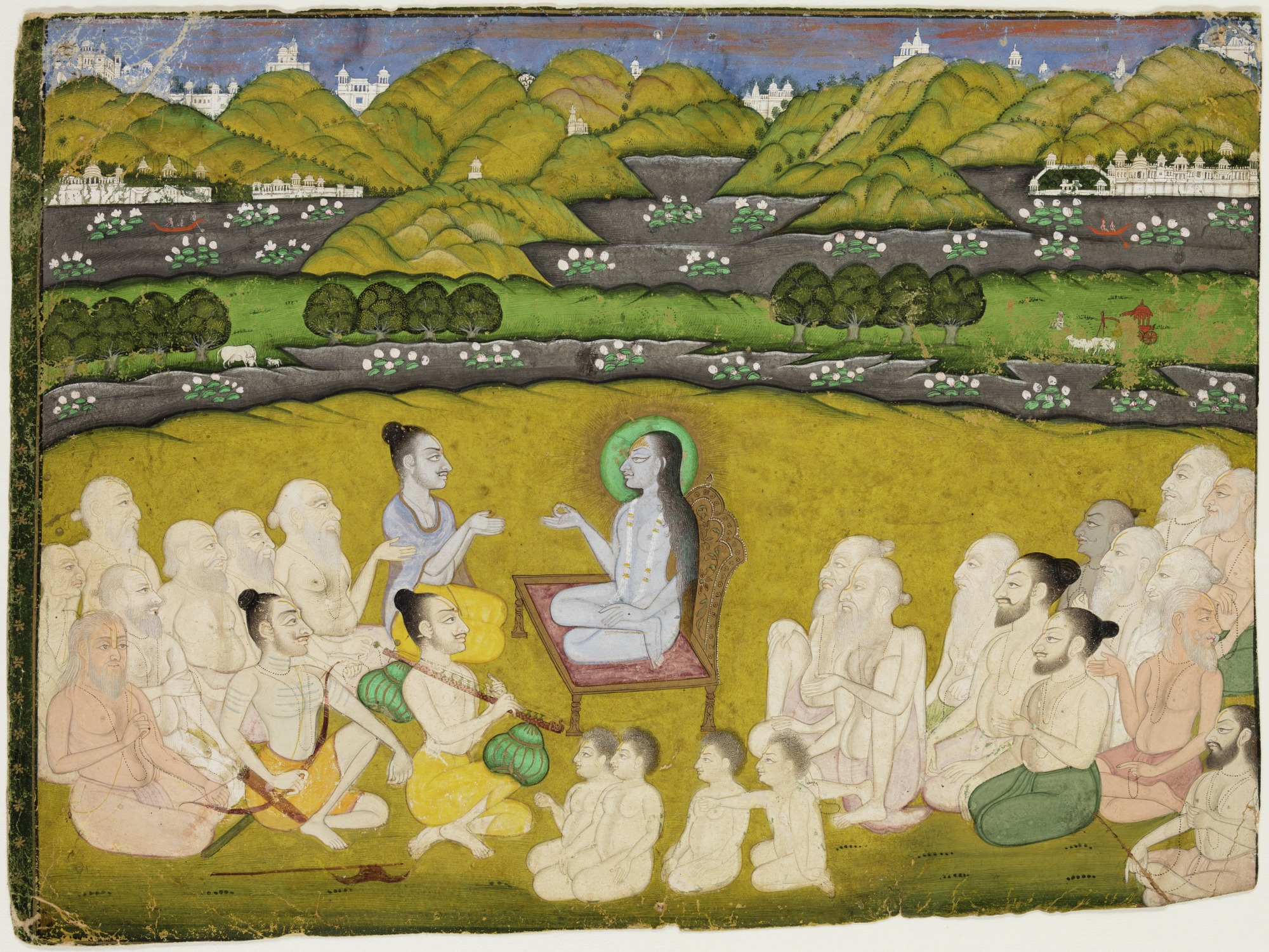 Unknown artist, Muni Shri Sukdevji Preaching to the Raja Parikshit