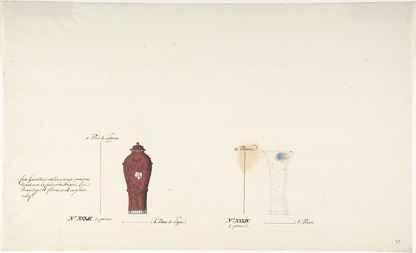 Anonymous, French, 18th century, Design for Two Vases