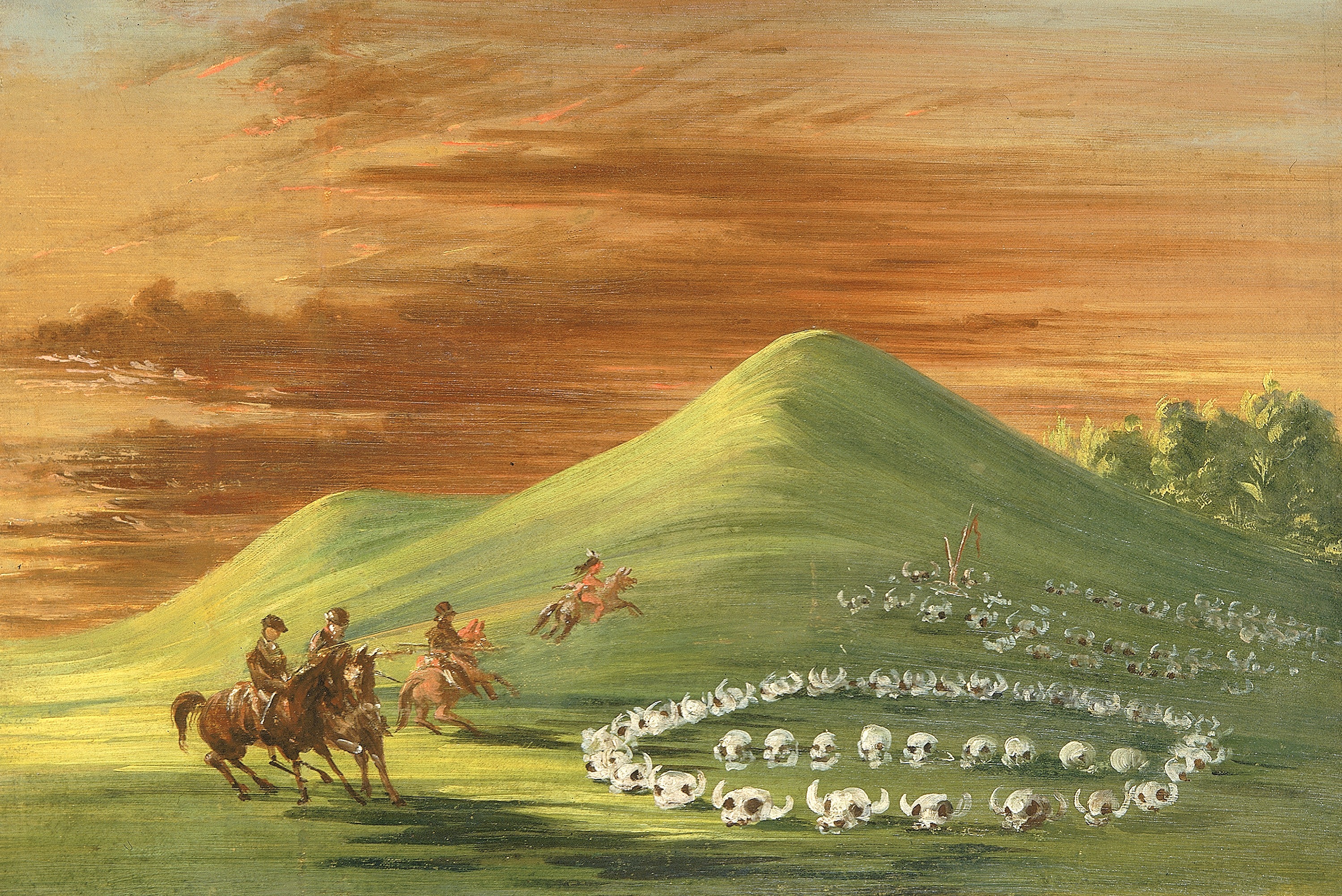 George Catlin, Butte de Mort, Sioux Burial Ground, Upper Missouri