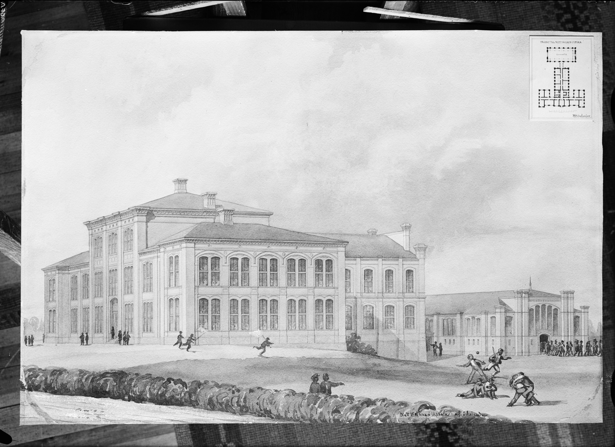 Paul Sandberg, Watercolour and drawing, Higher elementary school, SkolA, Uppsala