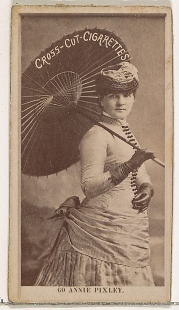W. Duke, Sons & Co., Card Number 60, Annie Pixley, from the Actors and Actresses series (N145-2) issued by Duke Sons & Co. to promote Cross Cut Cigarettes