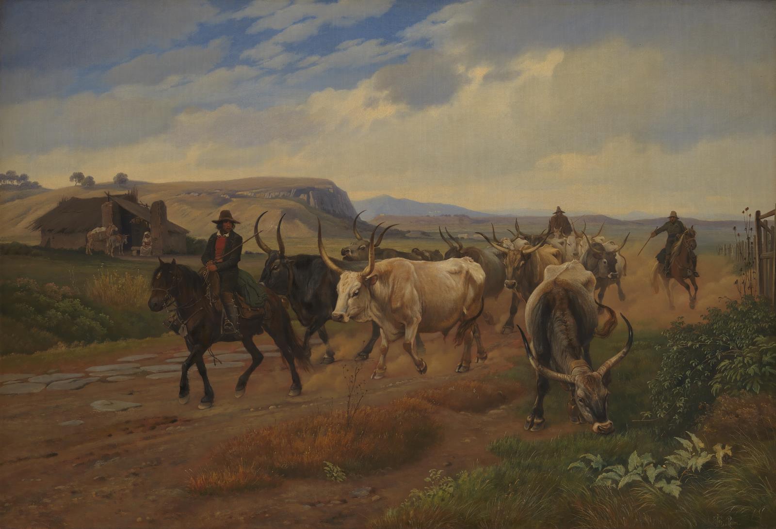 Johan Thomas Lundbye, En drift okser i Den romerske Campagne
