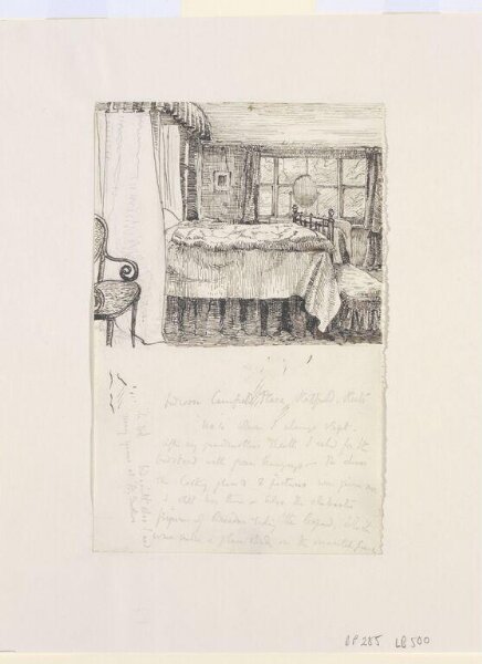 Potter, Beatrix, Bedroom. Camfield Place. Hatfield. Herts.