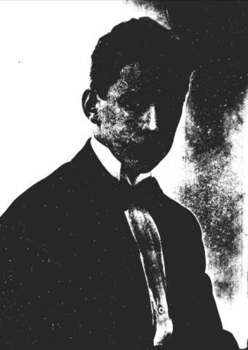 Gustav Borgen, Portrett, mann i kjole og hvitt. Bjørn Oppsahl.