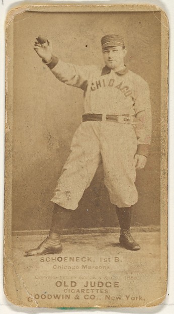 Goodwin & Company, Schoeneck, 1st Base, Chicago, from the Old Judge series (N172) for Old Judge Cigarettes