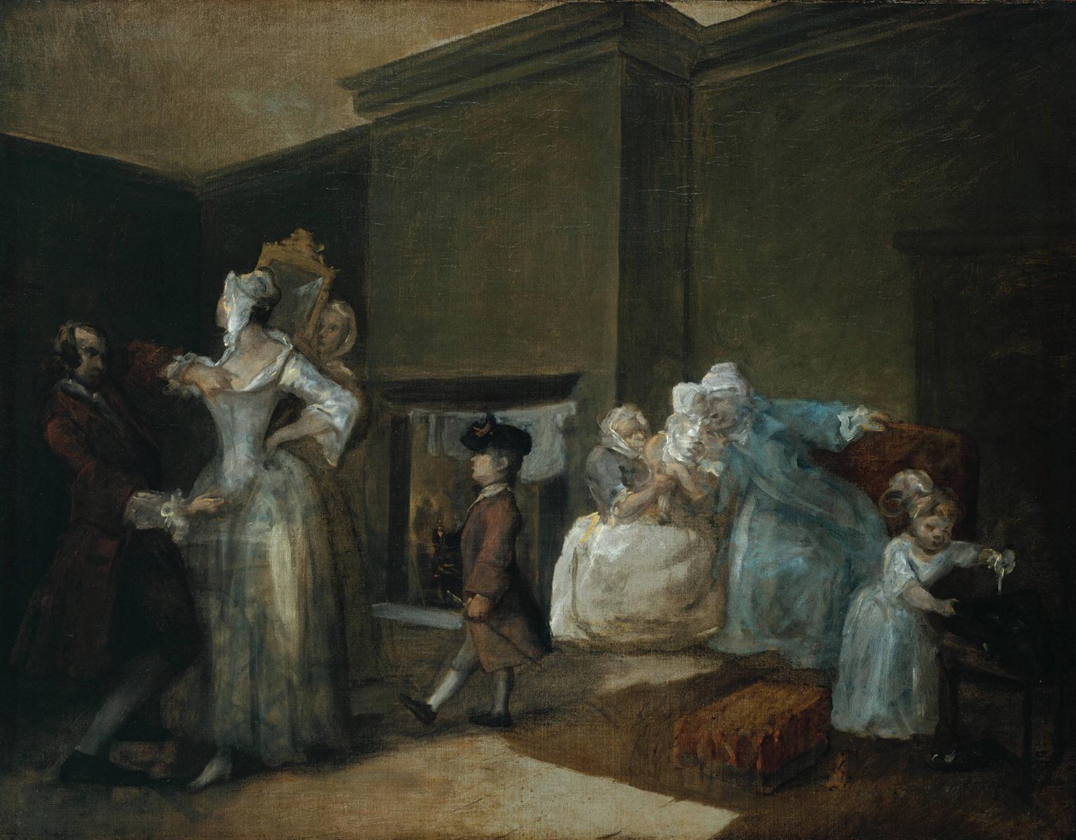 William Hogarth, The Staymaker (? The Happy Marriage V: The Fitting of the Ball Gown)