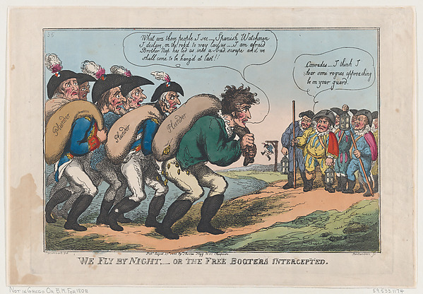 Thomas Rowlandson, We Fly By Night, Or The Free Booters Intercepted
