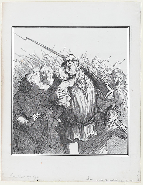 Honoré Daumier, The Republic calls us! Let us be victorious or die, from 'News of the day,' published in Le Charivari, September 20, 1870