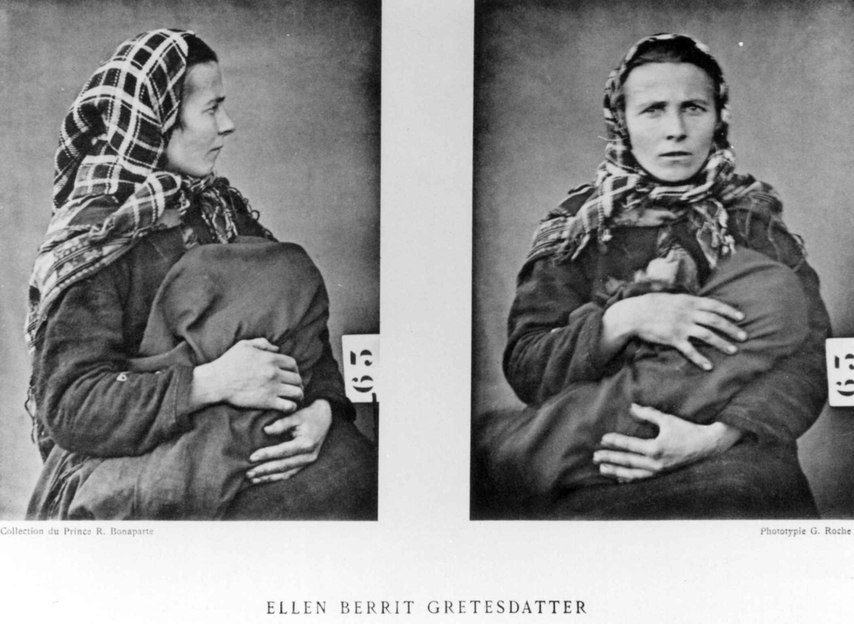 G. Roche, Roland Bonaparte sin samling. Portrett av Ellen Berrit Gretesdatter. Inngår i Bonapartes sameportretter som nr. 63. Bonaparte