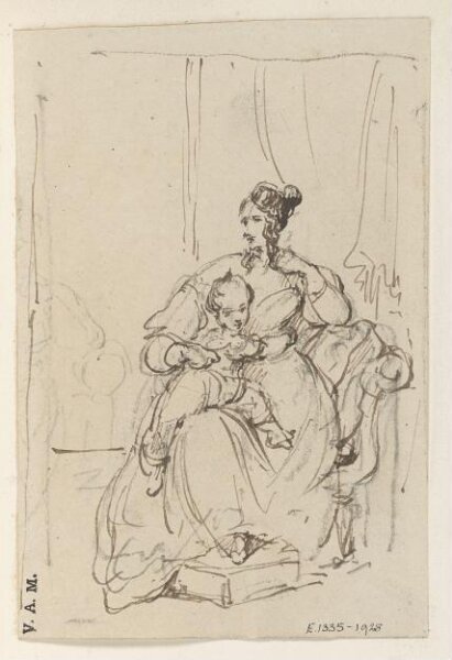 George Chinnery, A Western woman with a child on her knee