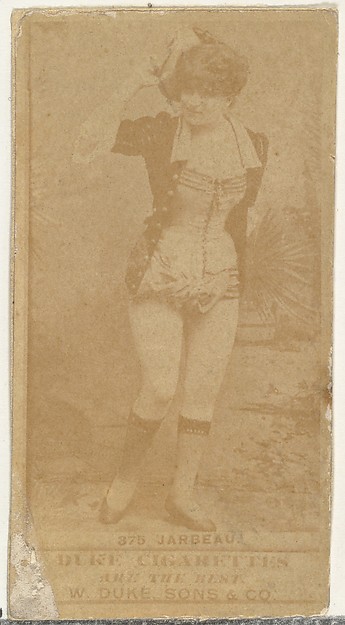W. Duke, Sons & Co., Card Number 375, Miss Jarbeau, from the Actors and Actresses series (N145-7) issued by Duke Sons & Co. to promote Duke Cigarettes