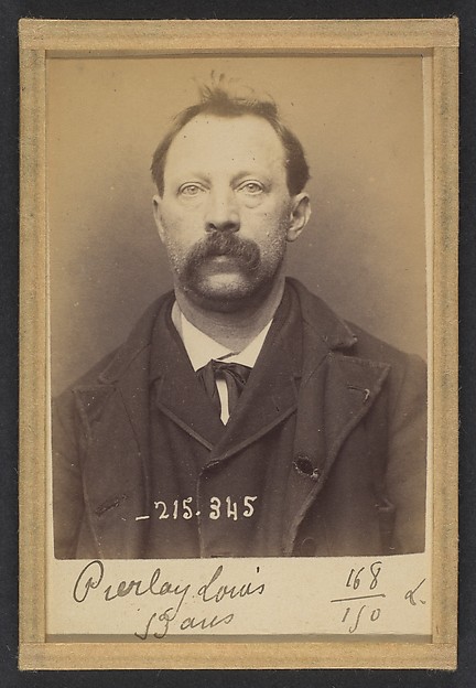 Alphonse Bertillon, Pierlay. Louis, Victor. 53 ans, né à Paris XVIle. Sculpteur. Anarchiste. 8/3/94.