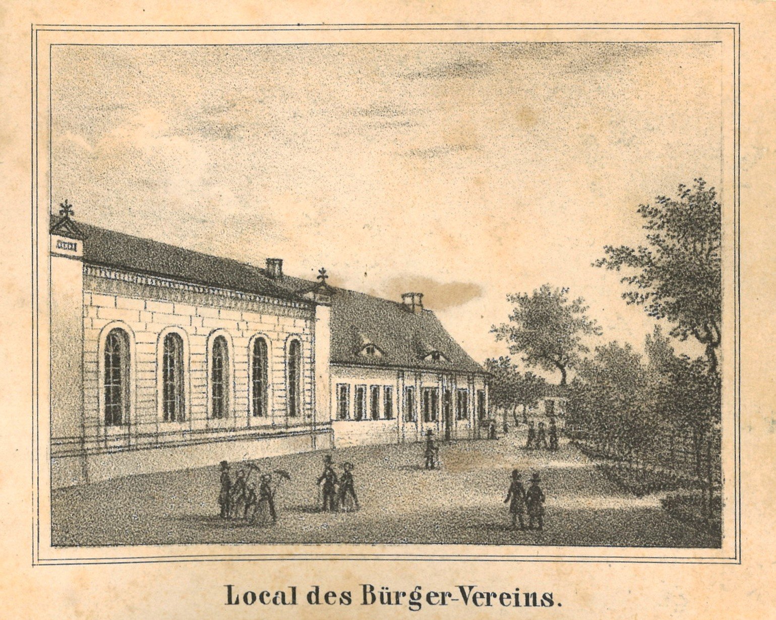 Gustav Frank (Lithograf), Prenzlau: Lokal des Bürgervereins