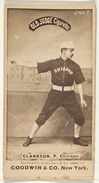 Goodwin & Company, Clarkson, Pitcher, Chicago, from the Old Judge series (N172) for Old Judge Cigarettes