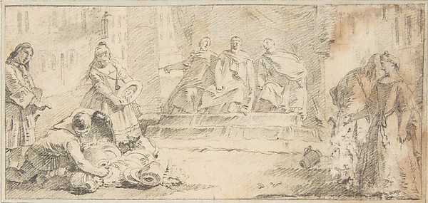 Giovanni Battista Tiepolo, Illustration for a Book:  Booty Presented to Three Dignitaries