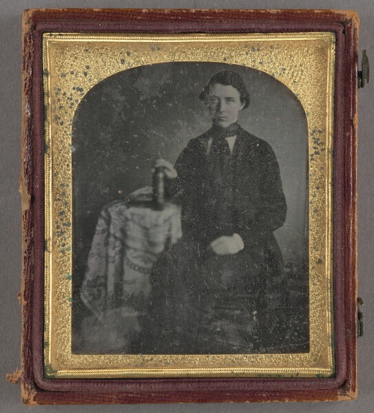 Unknown, [Portrait of a Seated Man with Bottle]