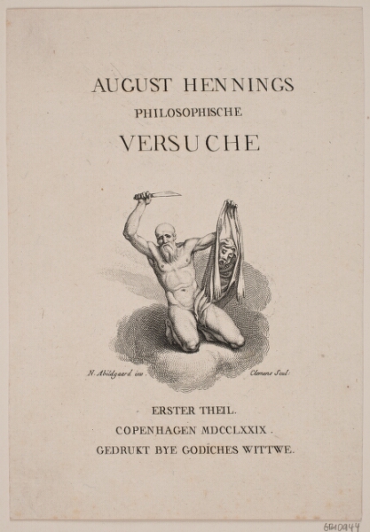 J.F. Clemens, Titelvignet til første del af August Hennings: "Philosophische Versuche", 1779