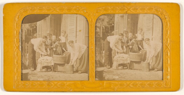 Unknown, [Family washing clothes]