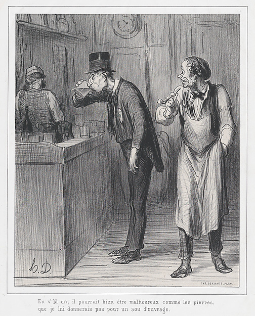 Honoré Daumier, This one may look as unhappy as a rock, before I would give him a job, published in "Le Boulevard"