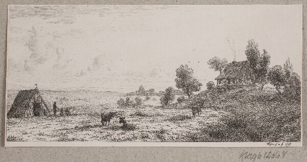 Vilhelm Kyhn, Landskab med et bondehus og en hytte