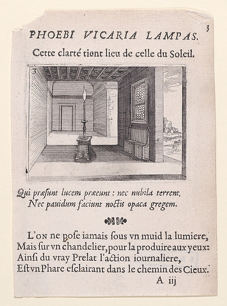 Jacques Callot, Le Chandelier (The Candelabra), plate 3 from "Lux Claustri ou La Lumière du Cloitre" (The Light of the Cloisters)