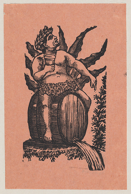 José Guadalupe Posada, Bacchus astride a wine barrel