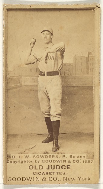 Goodwin & Company, Sowders, Pitcher, Boston, from the Old Judge series (N172) for Old Judge Cigarettes