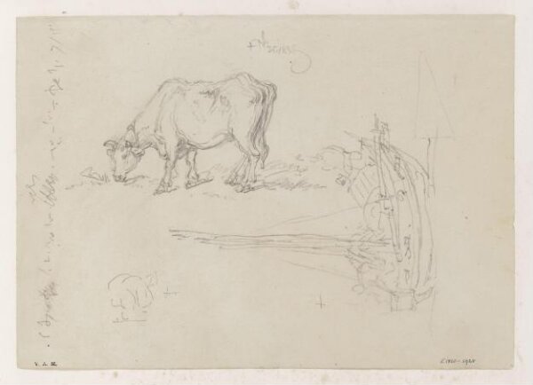 George Chinnery, A grazing cow and a Tanka boat