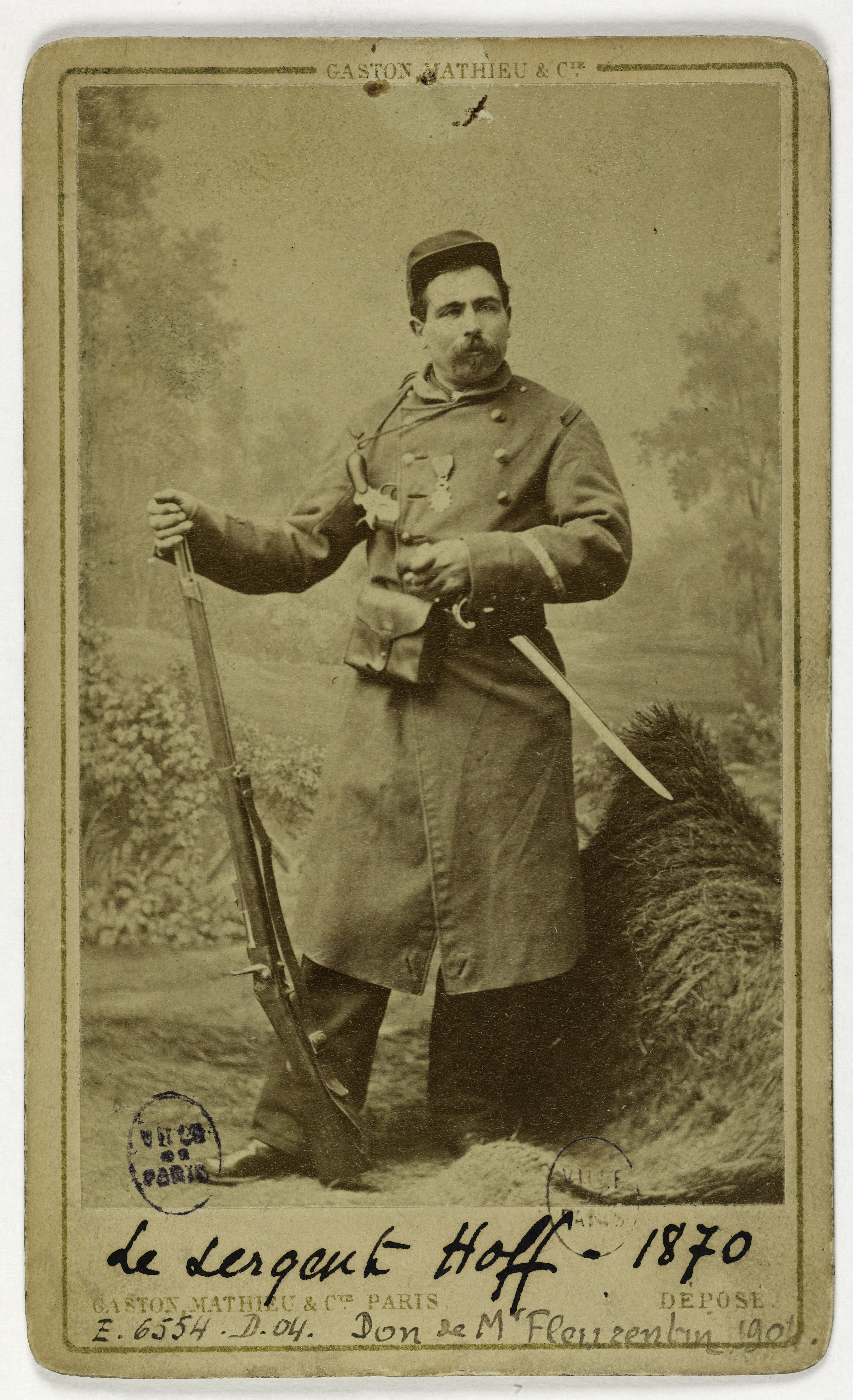 Mathieu & Cie Gaston, Portrait d'Ignace Hoff, (1836-1902), sous-officier, sergent et héros de la guerre 1870.