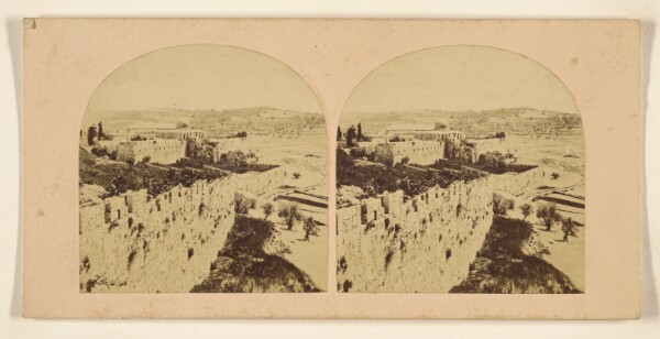 Francis Frith, Jerusalem. View from the Battlements of the South Wall of the Present City, on Mount Sion, Looking...East-North-East Direction.