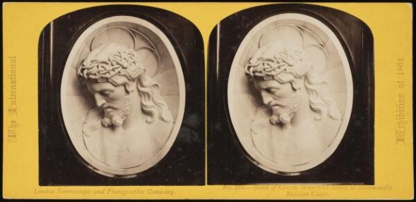 Unknown, 'Head of Christ, in carved ivory of Mammouths' in the Russian Court at the 1862 Great Exhibition in London