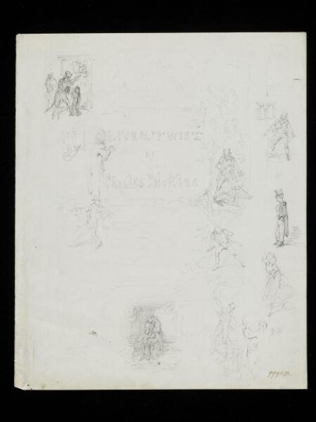 Cruikshank, George, Draft title page for Charles Dickens' Oliver Twist