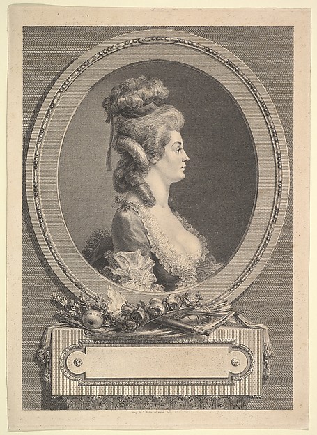 Augustin de Saint-Aubin, Portrait of Louise Émilie Baronne de ***