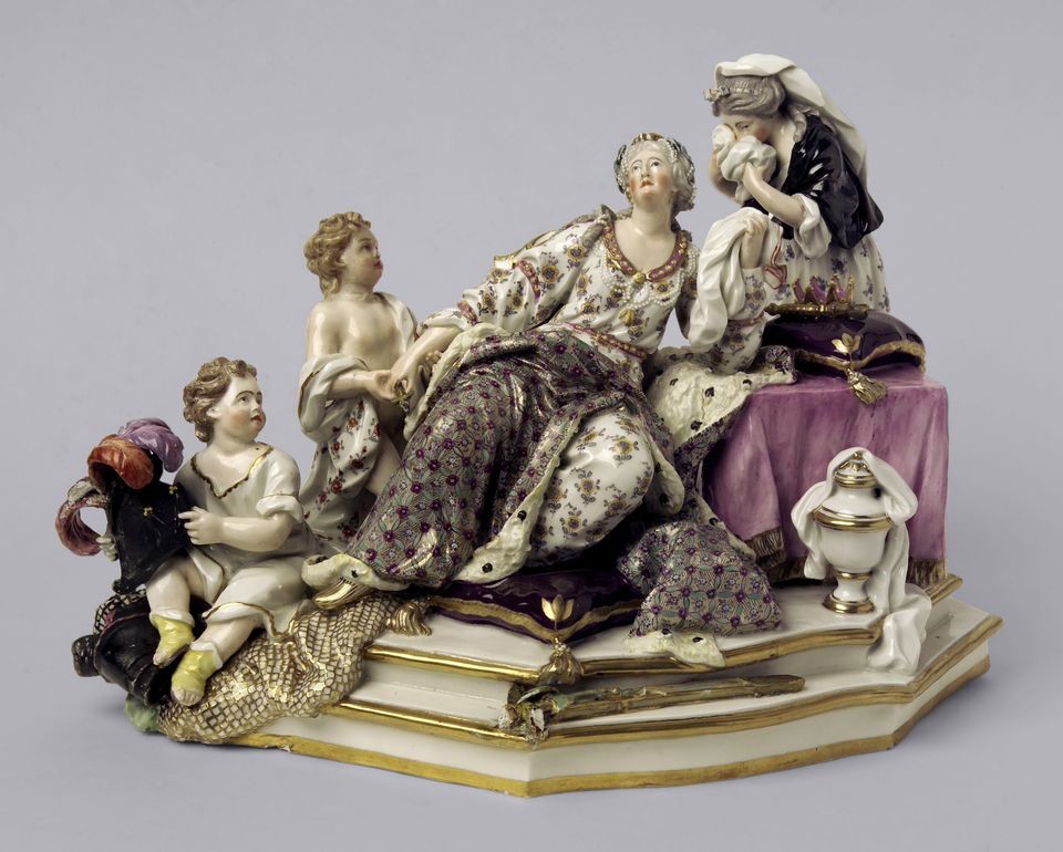 Porzellanmanufaktur Frankenthal, Szene aus dem Trauerspiel Semiramis von Voltaire (3. Akt)