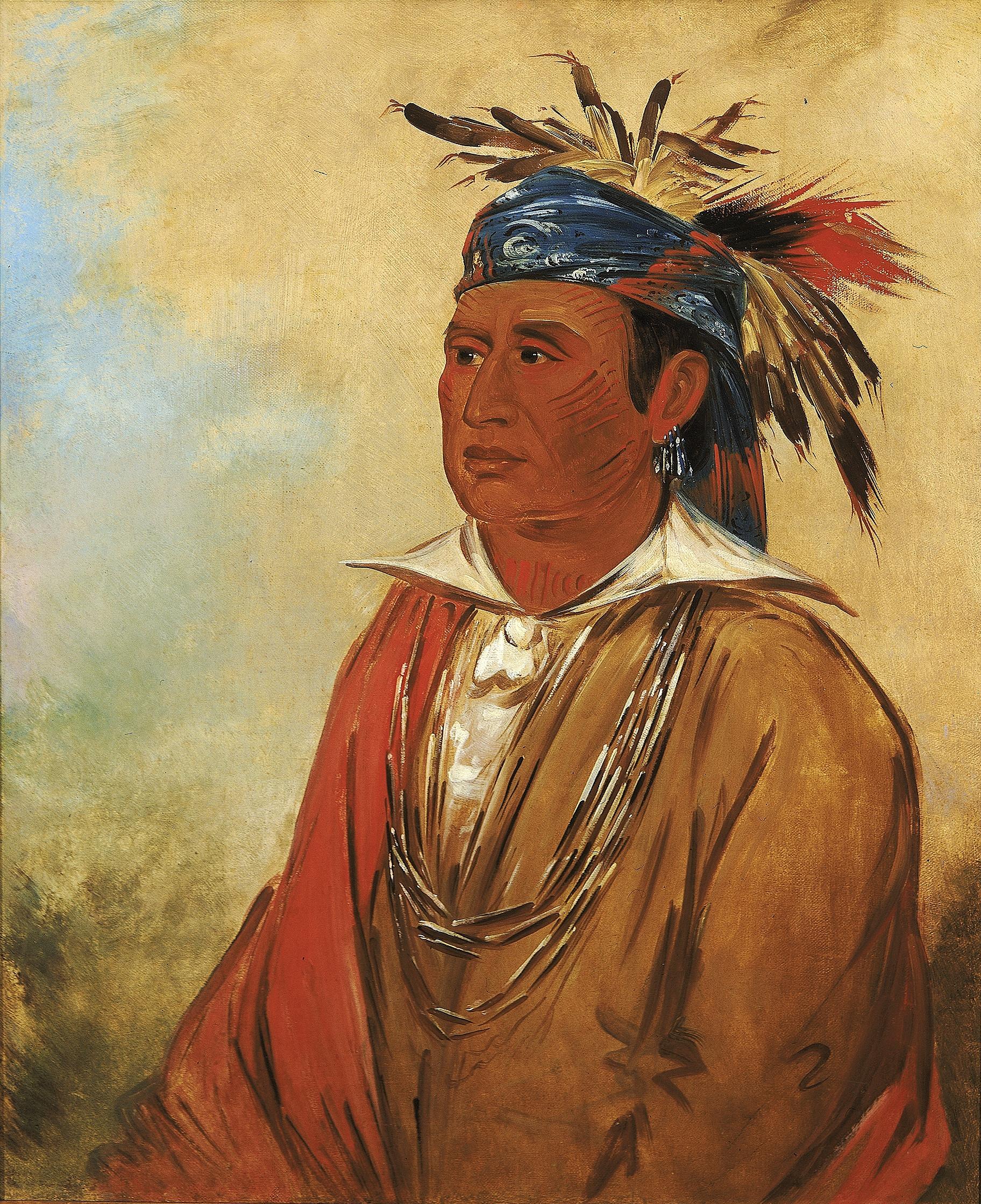 George Catlin, Wah-pón-jee-a, The Swan, a Warrior