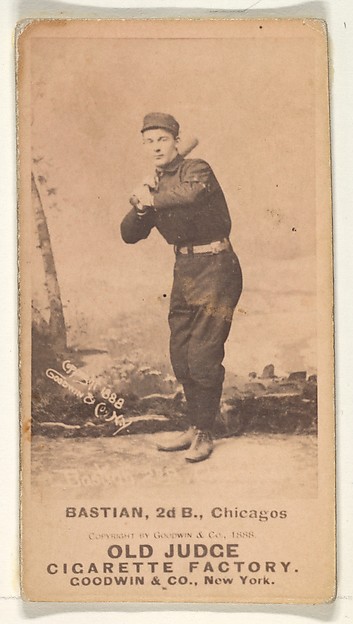 Goodwin & Company, Bastian, 2nd Base, Chicago, from the Old Judge series (N172) for Old Judge Cigarettes