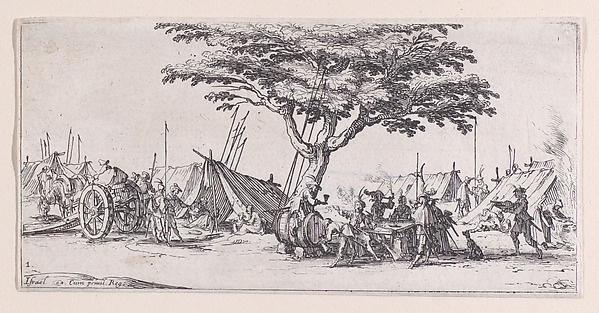 Jacques Callot, Le Campement (The Camp), plate 1 from "Les Petites Misères de la Guerre" (The Little Miseries of War)