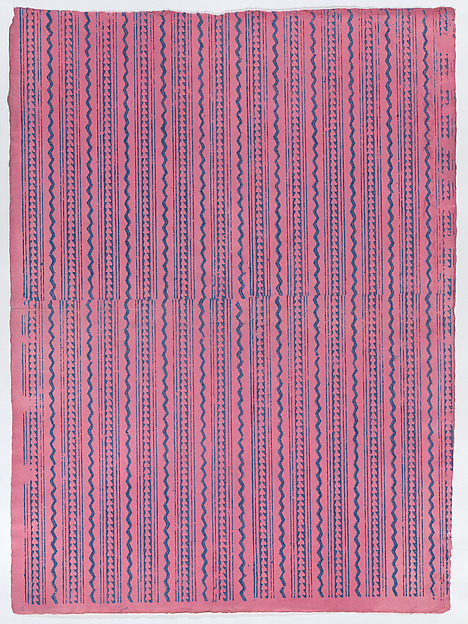 Anonymous, Sheet with an overall zig zag pattern