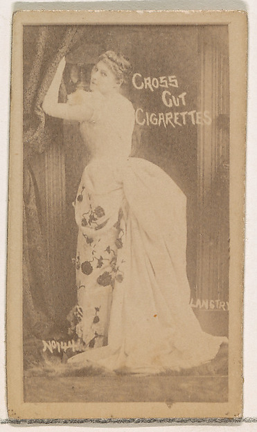 W. Duke, Sons & Co., Card Number 144, Langtry, from the Actors and Actresses series (N145-1) issued by Duke Sons & Co. to promote Cross Cut Cigarettes