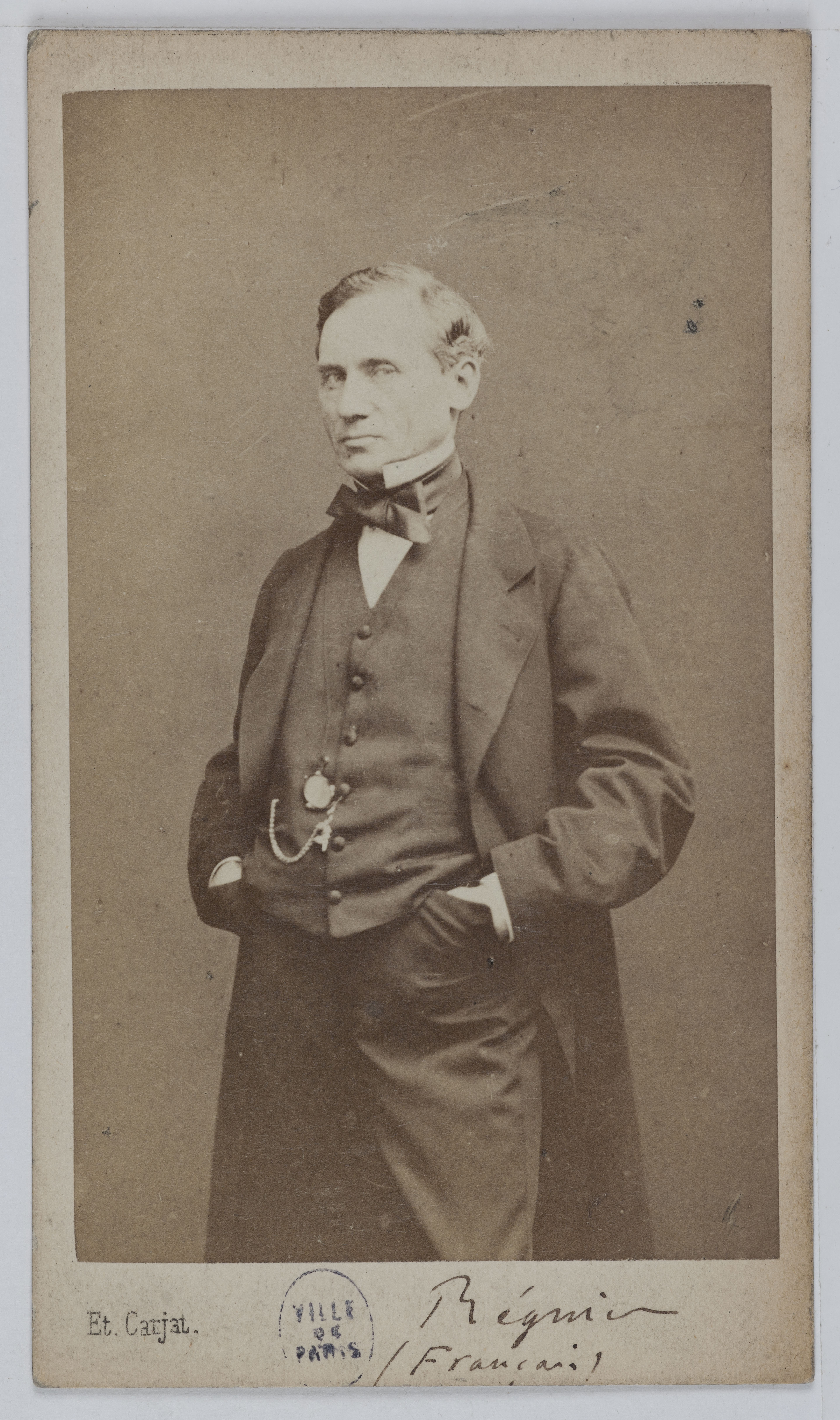 Carjat & Cie, Portrait de François-Joseph Regnier de La Brière (1807-1885), dit Regnier, comédien et dramaturge.