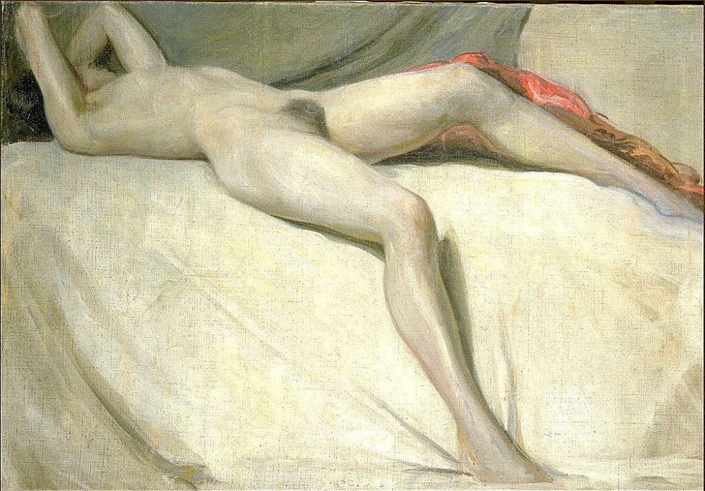 John Covert, Reclining Female Nude/Verso: Female Nude Seen from the Rear