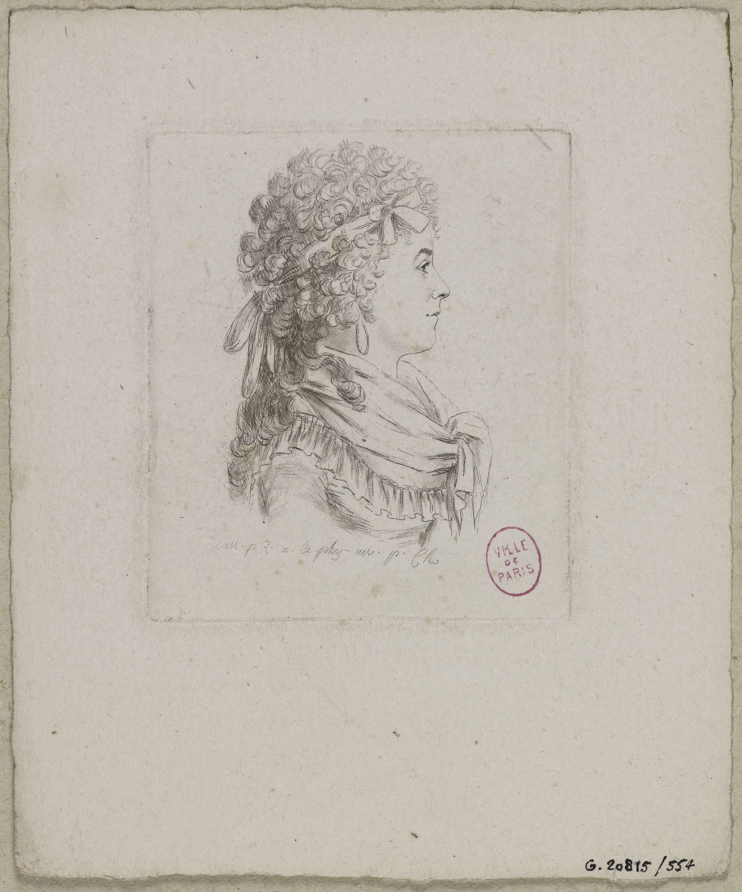 Edmé Quenedey, Portrait d'une femme, fin XVIIIème siècle/début XIXème siècle