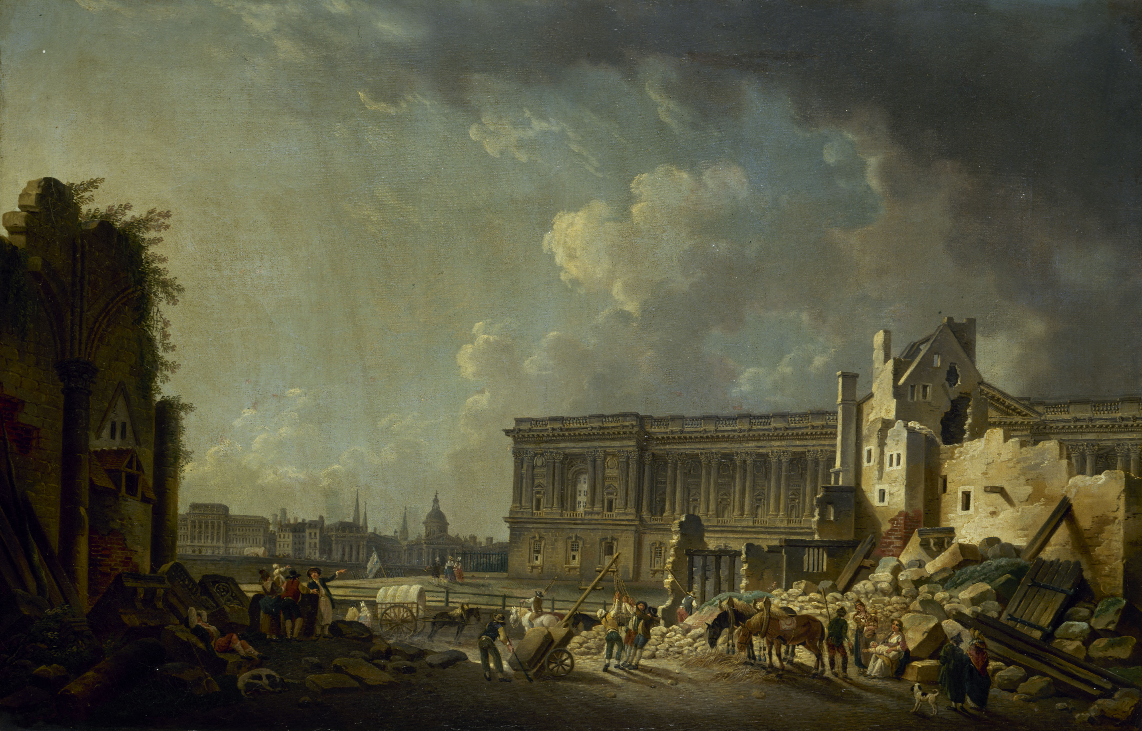 Pierre-Antoine Demachy, Dégagement de la colonnade du Louvre