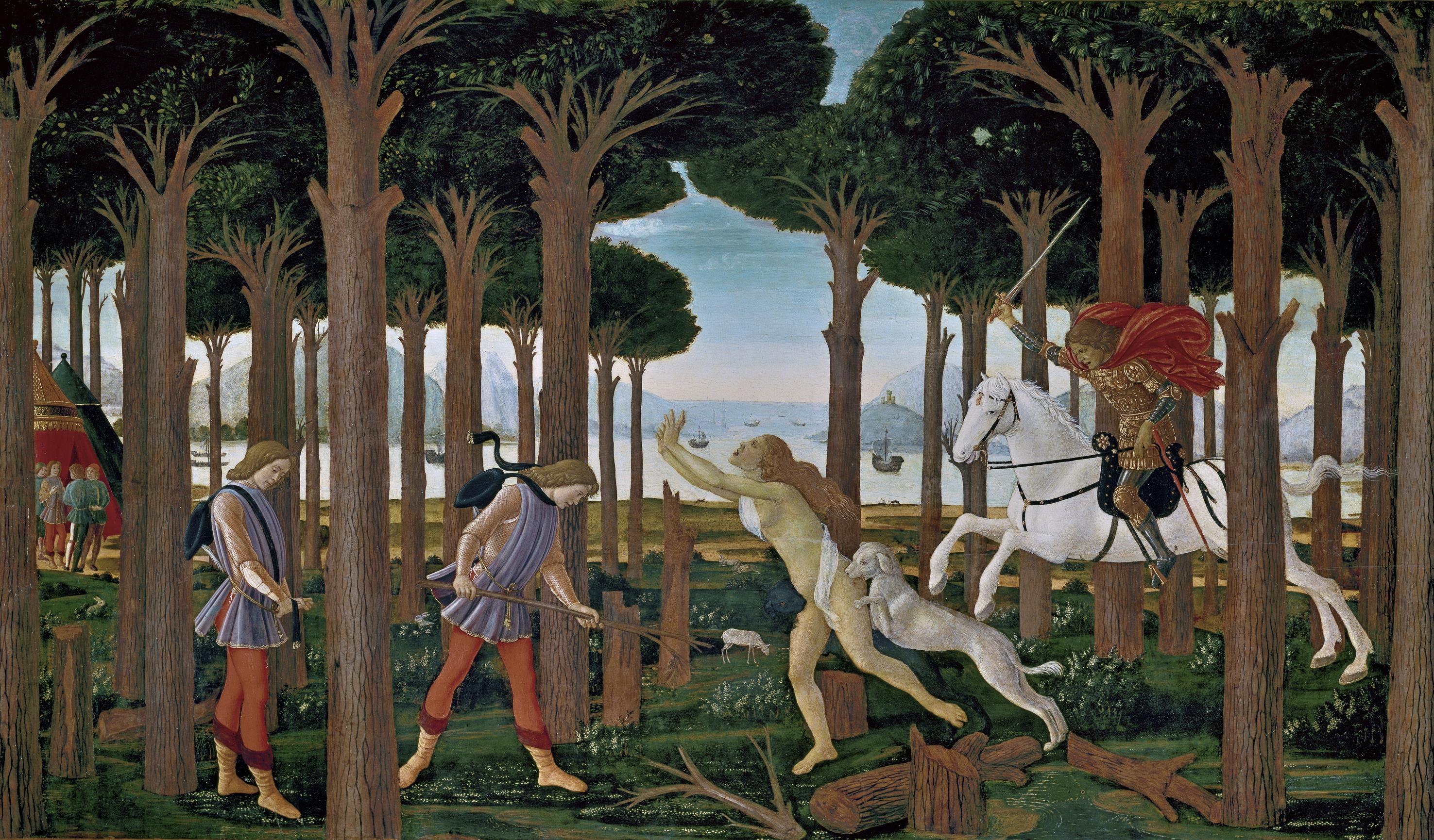 Sandro Botticelli, The Story of Nastagio Degli Onesti, part one