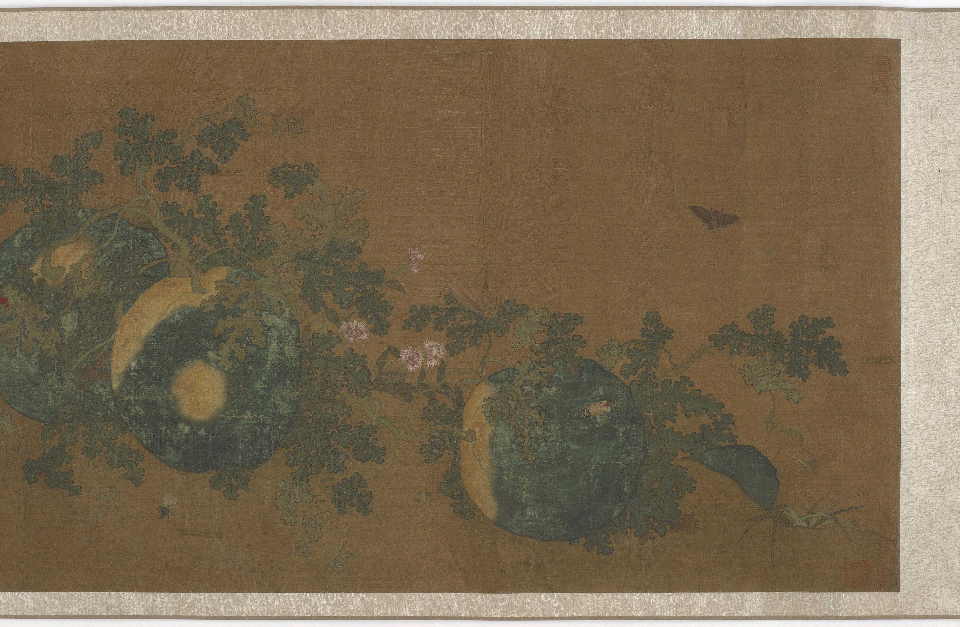 Formerly attributed to Ma Yuan, Melon vines, flowers, and insects