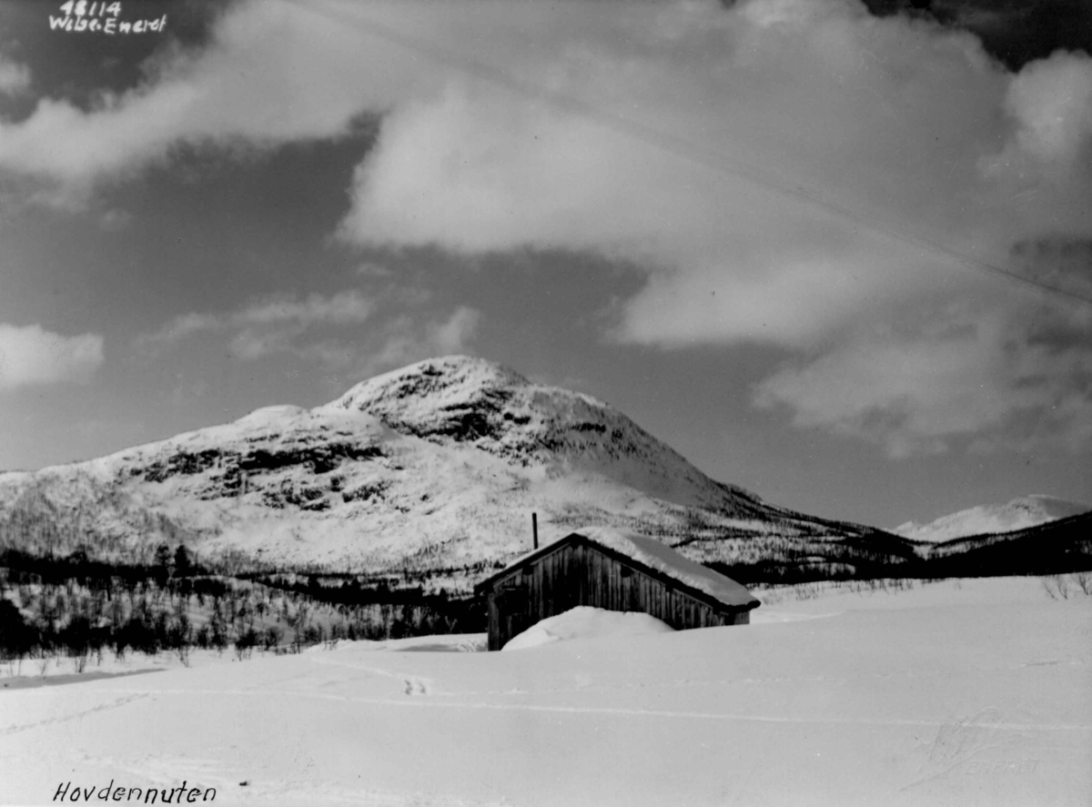 Anders Beer Wilse, Bebyggelse Hovden, vinter, sno.