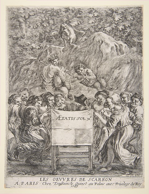 Stefano della Bella, Frontispiece for Les Oeuvres de Scarron