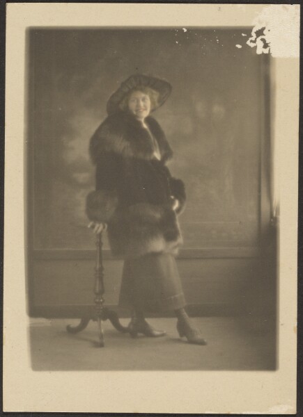 Louis Fleckenstein, [Portrait of a Woman Leaning Against Table]