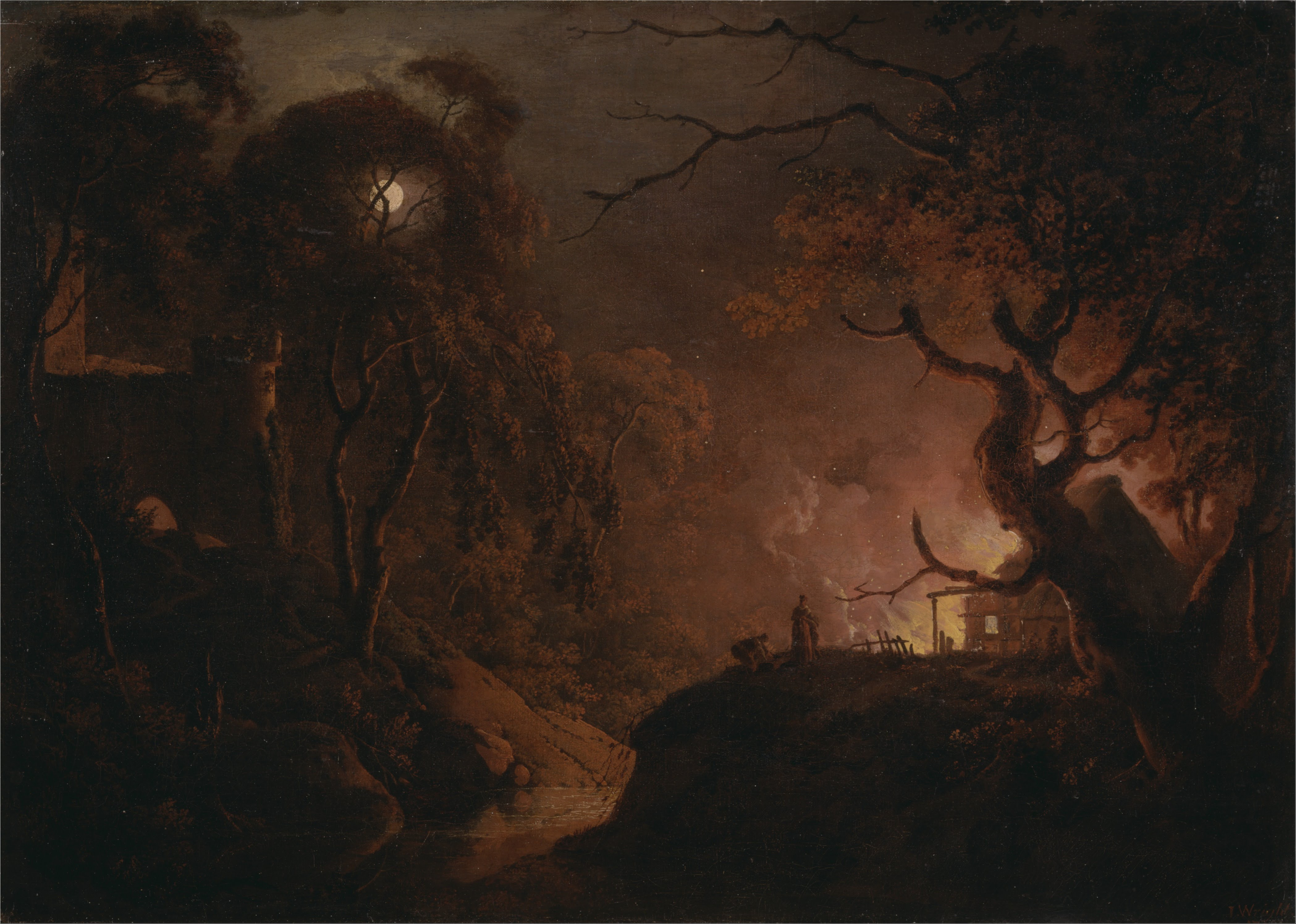 Joseph Wright of Derby, Cottage on Fire at Night