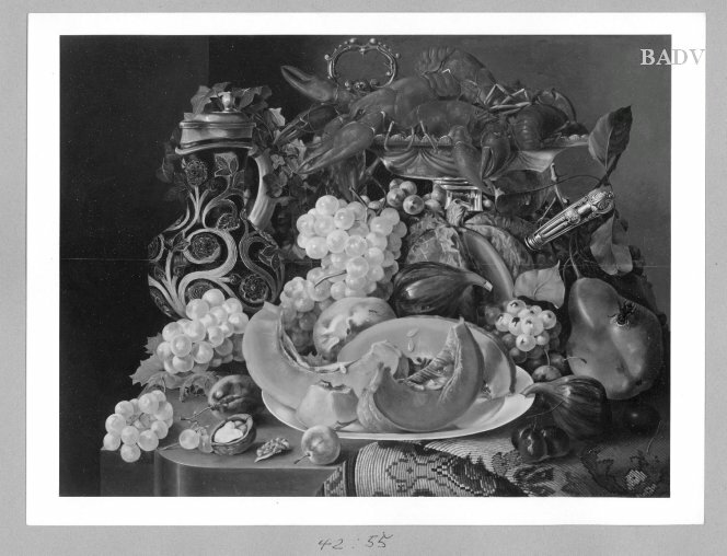 Ferdinand Georg Waldmüller, Still-life with fruits and lobster